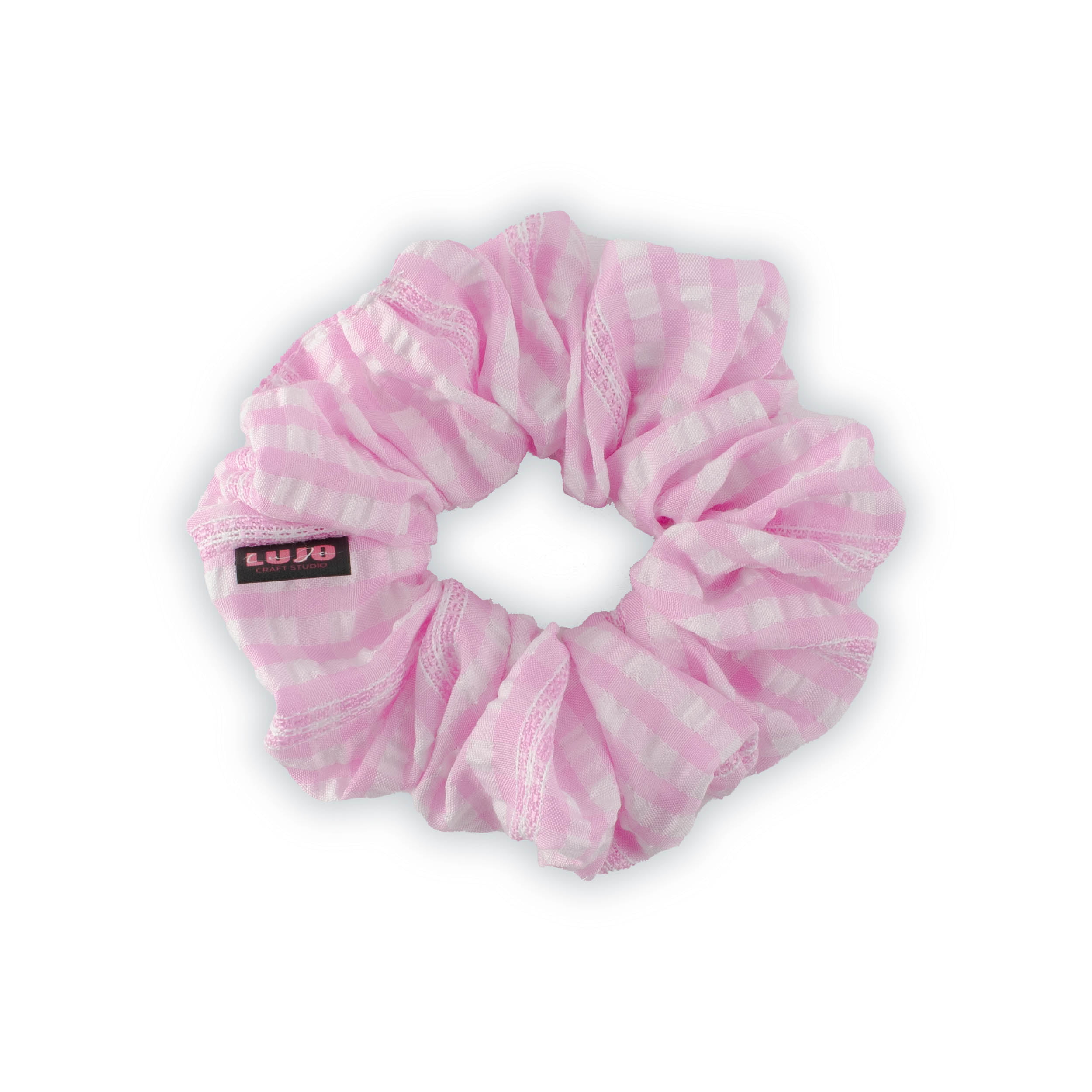 Talia Mini Scrunchies_gingham_pink
